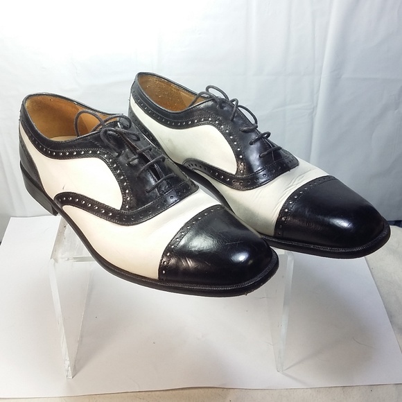 Johnston Murphy Black White Dress Shoes 